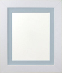 Frames By Post Metro White Frame With Blue Mount For Image Size 14 X 8 Inch