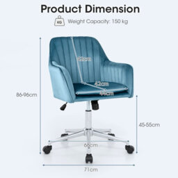 Costway Home Office Chair Ergonomic Swivel Computer Desk Chair Leisure Vanity Armchair - thumbnail 2