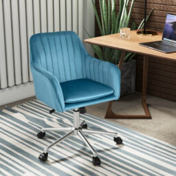 Costway Home Office Chair Ergonomic Swivel Computer Desk Chair Leisure Vanity Armchair - thumbnail 3
