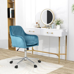 Costway Home Office Chair Ergonomic Swivel Computer Desk Chair Leisure Vanity Armchair - thumbnail 4
