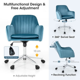 Costway Home Office Chair Ergonomic Swivel Computer Desk Chair Leisure Vanity Armchair - thumbnail 5
