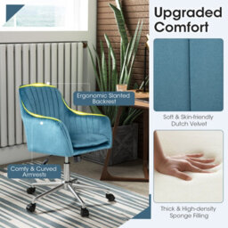 Costway Home Office Chair Ergonomic Swivel Computer Desk Chair Leisure Vanity Armchair - thumbnail 6