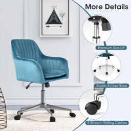Costway Home Office Chair Ergonomic Swivel Computer Desk Chair Leisure Vanity Armchair - thumbnail 7