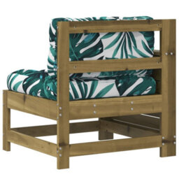 Berkfield Garden Armrest Sofa With Cushion Impregnated Wood Pine - thumbnail 6