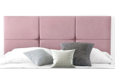 "Adore Designs 6-Cube Plush Velvet 6Ft Super King 20"" Headboard - Pink"