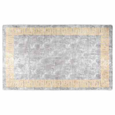 Berkfield Durable Rug Washable 120X180 Cm Grey Anti Slip - image 1