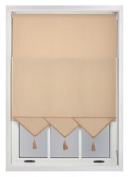 Furnished Luxury Triangle Edge Roller Blinds With Metal Fittings, Cut To Fit - Cappuccino (W)240Cm X (L)165Cm - thumbnail 3