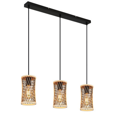 Luminosa Lighting Luminosa Mali Bar Pendant Ceiling Light Matt Black 3X E27 - image 1
