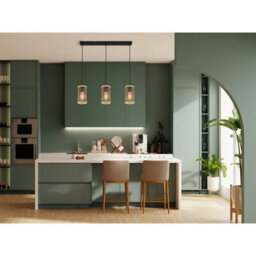 Luminosa Lighting Luminosa Mali Bar Pendant Ceiling Light Matt Black 3X E27 - thumbnail 6