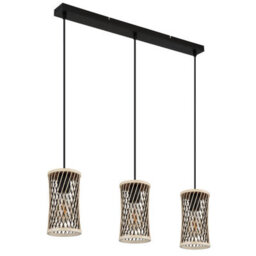 Luminosa Lighting Luminosa Mali Bar Pendant Ceiling Light Matt Black 3X E27 - thumbnail 2