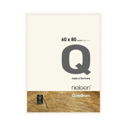 Nielsen Quadrum 60 X 80Cm Matt White Wooden Picture Frame With Float Glass And Push/turn Clips