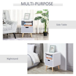 Wyld Haus Tapayo Wooden Scandinavian Bedside Table With Drawer And Shelf, 40L X 38W X 58H Cm - thumbnail 6