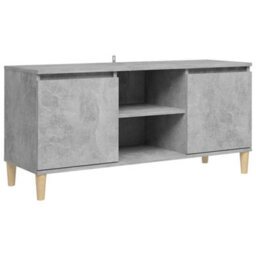Berkfield Sturdy Tv Cabinet With Solid Wood Legs Concrete Grey 103.5X35X50 Cm - thumbnail 1