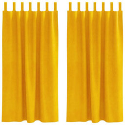 Berkfield Modern Blackout Curtains With Hanging Loops 2 Pcs Mustard Yellow Velvet