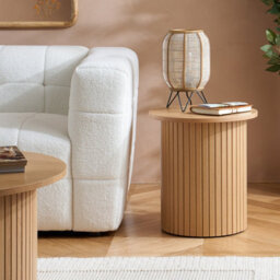 Brown Fluted Side Table Axel Birlea - thumbnail 2