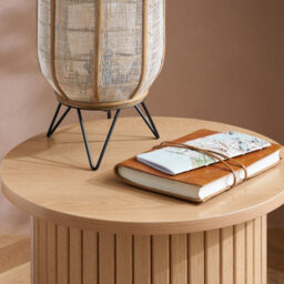 Brown Fluted Side Table Axel Birlea - thumbnail 4