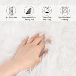 Pink Faux Sheepskin Rug - Super Soft Fluffy Floor Mat For Bedroom & Living Room (40X60Cm) - thumbnail 5