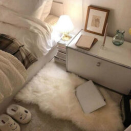 Pink Faux Sheepskin Rug - Super Soft Fluffy Floor Mat For Bedroom & Living Room (40X60Cm) - thumbnail 2