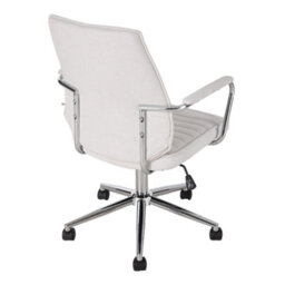 Living And Home Swivel & Height White Chenille Adjustable Office Chair - thumbnail 4