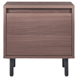 Wyld And Coco Urbannest Bedside Table Dark Brown With 1 Drawer And Black Metal Legs - W45 X D40 X H45Cm - thumbnail 1