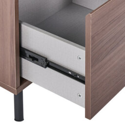 Wyld And Coco Urbannest Bedside Table Dark Brown With 1 Drawer And Black Metal Legs - W45 X D40 X H45Cm - thumbnail 7