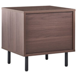 Wyld And Coco Urbannest Bedside Table Dark Brown With 1 Drawer And Black Metal Legs - W45 X D40 X H45Cm - thumbnail 6