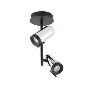 Luminosa Lighting Luminosa Orleans 2 Light Spotlight Chrome, Black, Gu10 - image 1