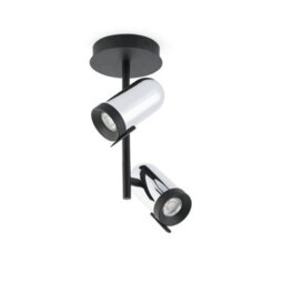 Luminosa Lighting Luminosa Orleans 2 Light Spotlight Chrome, Black, Gu10