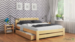 Nodax King Bed Frame, F1, Solid Pine Wood, Easy Assembly, Sturdy Slats & Extra Support Legs, 5Ft, Pine Finish - thumbnail 2