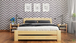 Nodax King Bed Frame, F1, Solid Pine Wood, Easy Assembly, Sturdy Slats & Extra Support Legs, 5Ft, Pine Finish - thumbnail 1