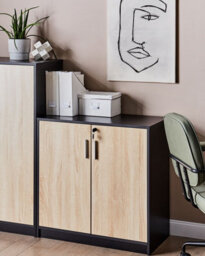Beliani Storage Unit Zehna Brown/ Black - thumbnail 2