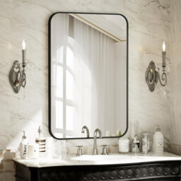 Artloge 60X90Cm Decorative Wall Mirror Bathroom Mirror Premium Aluminium Frame Matte Black - thumbnail 1