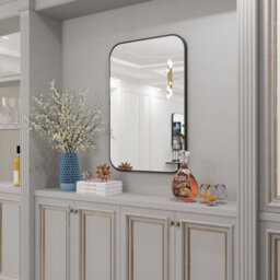 Artloge 60X90Cm Decorative Wall Mirror Bathroom Mirror Premium Aluminium Frame Matte Black - thumbnail 8