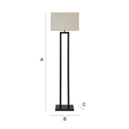 Valuelights Gloria Black Double Stem Metal Floor Lamp With Rectangular Lamp Shade - thumbnail 7