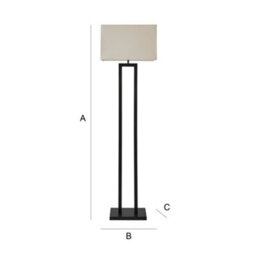 Valuelights Gloria Black Double Stem Metal Floor Lamp With Rectangular Lamp Shade - thumbnail 6