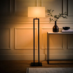 Valuelights Gloria Black Double Stem Metal Floor Lamp With Rectangular Lamp Shade - thumbnail 5