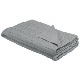 Beliani Blanket Anamur Cotton 110 X 180 Cm Light Grey