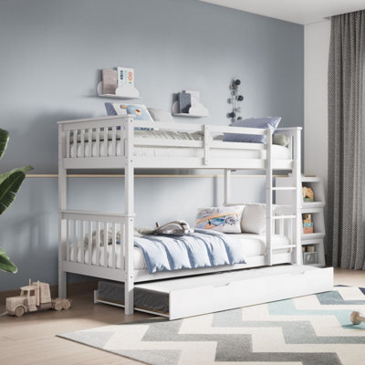 Flair Wooden Zoom Bunk Bed With Trundle - White - image 1