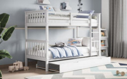 Flair Wooden Zoom Bunk Bed With Trundle - White - thumbnail 3