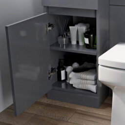 Affine Bathroom Vanity Unit Basin Sink 900mm Toilet Combined Furniture Left Hand Grey - thumbnail 4