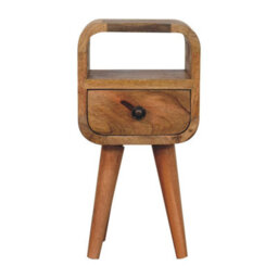Artisan Furniture Solid Wood Extra Mini Oakish Curve Open Slot Bedside - thumbnail 2