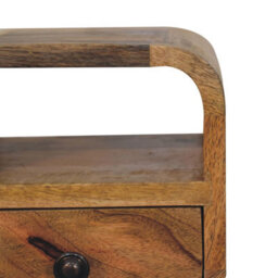Artisan Furniture Solid Wood Extra Mini Oakish Curve Open Slot Bedside - thumbnail 5