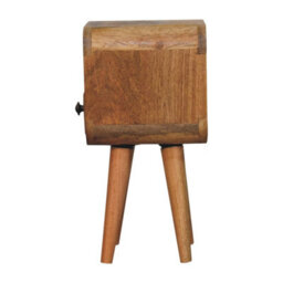Artisan Furniture Solid Wood Extra Mini Oakish Curve Open Slot Bedside - thumbnail 9