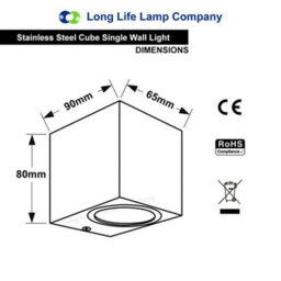 Long Life Lamps Company Matt White Finish Mini Cube Single Outdoor Wall Light Fixture Gu10 Zlc065W - thumbnail 2