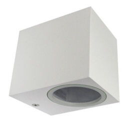 Long Life Lamps Company Matt White Finish Mini Cube Single Outdoor Wall Light Fixture Gu10 Zlc065W