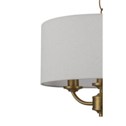 Cosylyte Winston 3 Light Classic Faux Linen Outer Shade Pendant Light - Brass - thumbnail 6