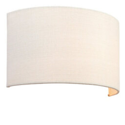 2 Pack Fabric Led Wall Light Vintage White Semi Circle Linen Shade Lamp Fitting - thumbnail 2