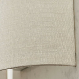 2 Pack Fabric Led Wall Light Vintage White Semi Circle Linen Shade Lamp Fitting - thumbnail 4