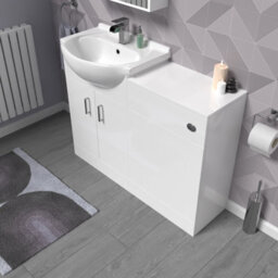 Nes Home Freestanding 1050mm White Vanity Unit With Basin & Wc Unit - thumbnail 5