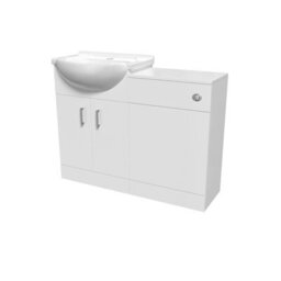 Nes Home Freestanding 1050mm White Vanity Unit With Basin & Wc Unit - thumbnail 6